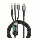 ðŸ”Œ3-in-1 Fast Charging Cable with LED Display â€“ 100W Power, Universal USB Type-C, Micro & Lightning Support