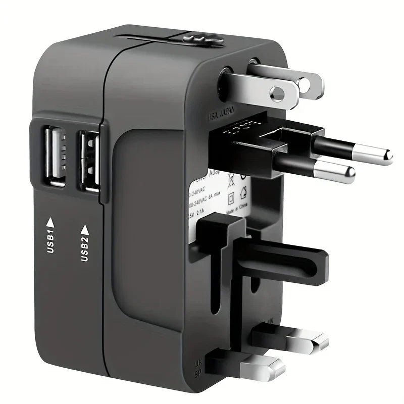 ðŸ”Œ Universal Travel Adapter with Surge Protection â€“ All-in-One International Plug Converter for 150+ Countries â€“ Smart Charging & Surge Guard