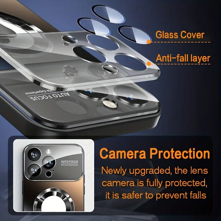 Matte Magnetic Wireless Charging Case â€“ Luxury Titanium Finish | Shockproof & Camera Lens Protection | Compatible with iPhone 16/15/14/13/12 Pro Max