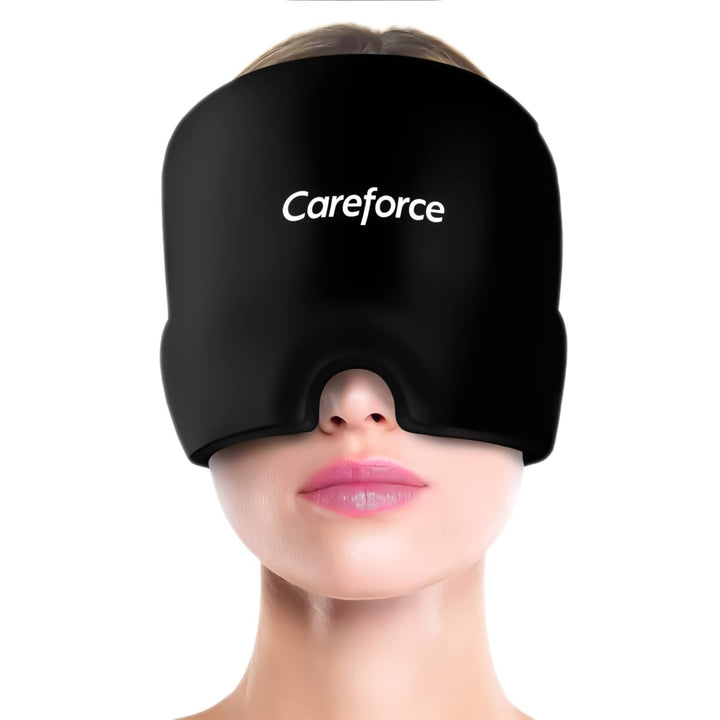 Anti Migraine Ice Head Cap with Double Layer and Eye Mask