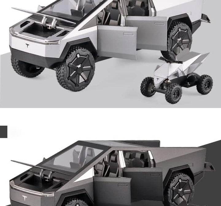 Tesla Cyber truck Pickup With Motorcycle