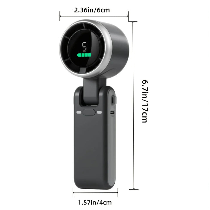 Fan â€“ 5-Speed Foldable USB Rechargeable Mini Fan with 3600mAh Battery | Up to 10H Runtime